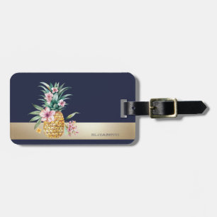 Etiqueta Para Maletas Piña Floral, Raya
