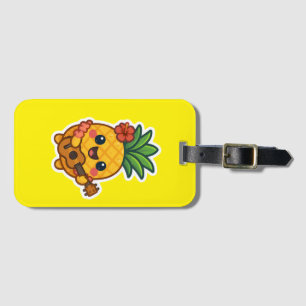 Etiqueta Para Maletas Piña Kawaii sonriente - Tropical