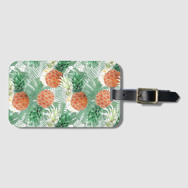 Etiqueta Para Maletas Piña, pareja dulce, fruta (Anverso horizontal)