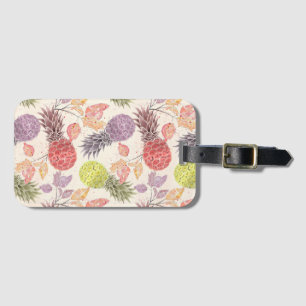 Etiqueta Para Maletas Piña, pareja dulce, fruta