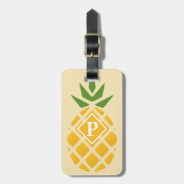 Etiqueta Para Maletas Piña personalizada | Amarillo editable