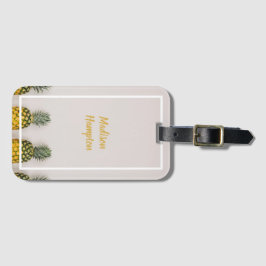 Etiqueta Para Maletas Piña tropical con nombre