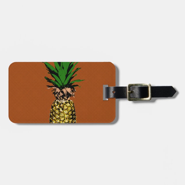 Etiqueta Para Maletas Pineapple Newsprint (Frente Horizontal)