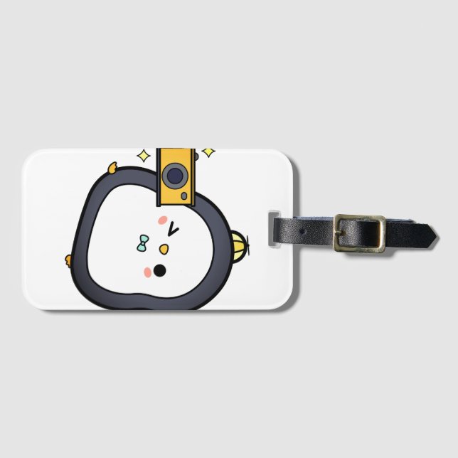 Etiqueta Para Maletas Pingüino, Cámara, Carácter (Anverso horizontal)