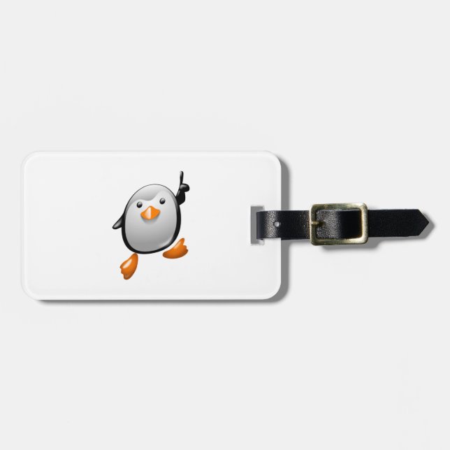 Etiqueta Para Maletas Pingüino del número uno (Frente Horizontal)