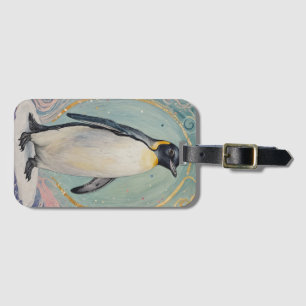 Etiqueta Para Maletas Pingüino Magico Pastel