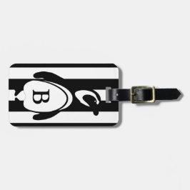 Etiqueta Para Maletas Pingüino y rayas