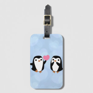 Etiqueta Para Maletas Pingüinos enamorados