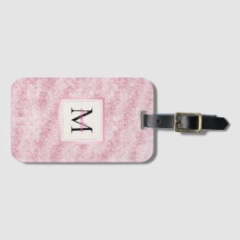 Etiqueta Para Maletas Pink Blush Glitter Monogram