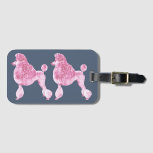 Etiqueta Para Maletas Pink Posh Poodle Night Gray