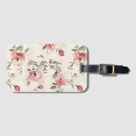 Etiqueta Para Maletas Pink Roses Floral