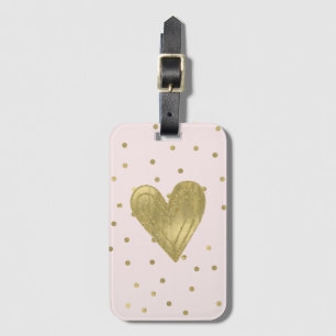 Etiqueta Para Maletas Pink Rubor Gold Sparkle Confetti