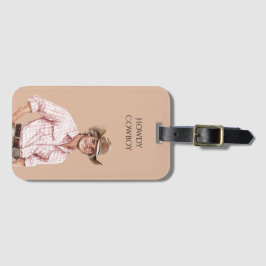 Etiqueta Para Maletas Pink Shirt Western Farm Cowboy