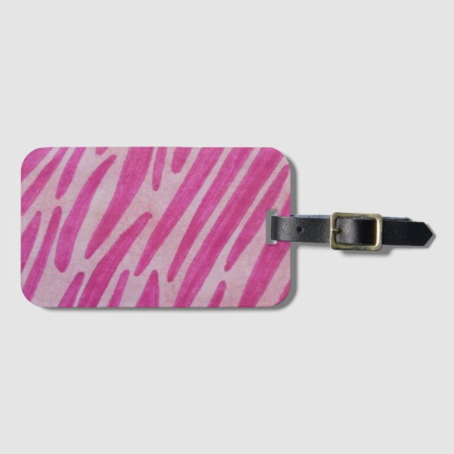Etiqueta Para Maletas Pink zebra stripes (Anverso horizontal)