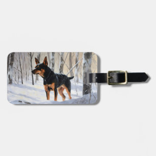 Etiqueta Para Maletas Pinscher Miniatura Deja que nieve Navidad