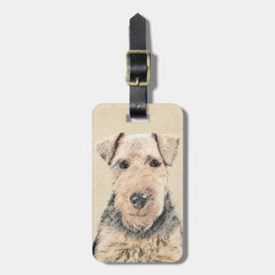 Etiqueta Para Maletas Pintado de Welsh Terrier - Arte de Perro Original.