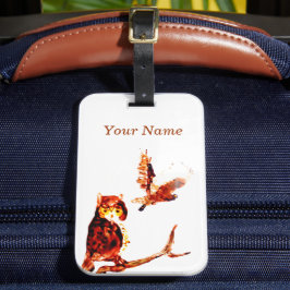 Etiqueta Para Maletas Pintando pájaros Tawny Owls Personalizados