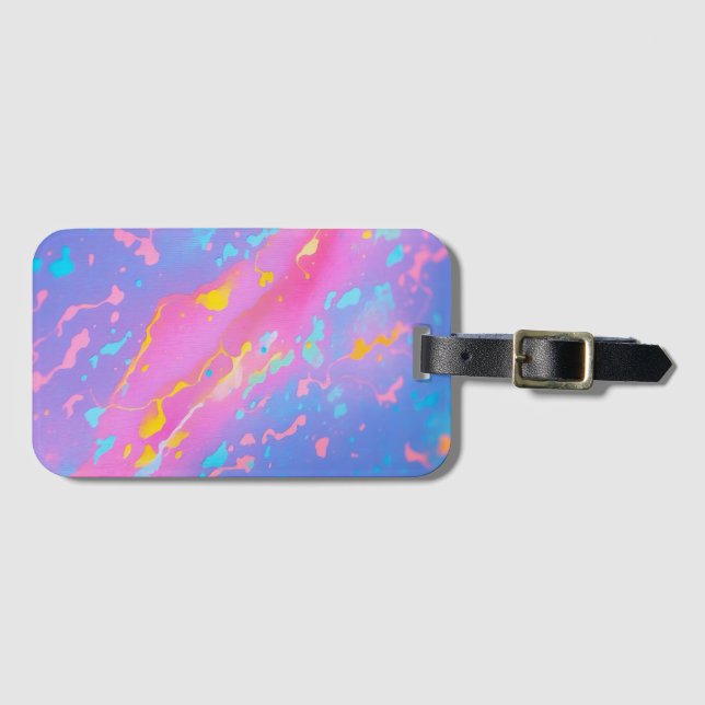 Etiqueta Para Maletas Pintura abstracta de acuarela cósmica (Anverso horizontal)