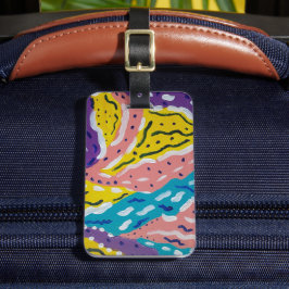 Etiqueta Para Maletas Pintura abstracta de color y flujo