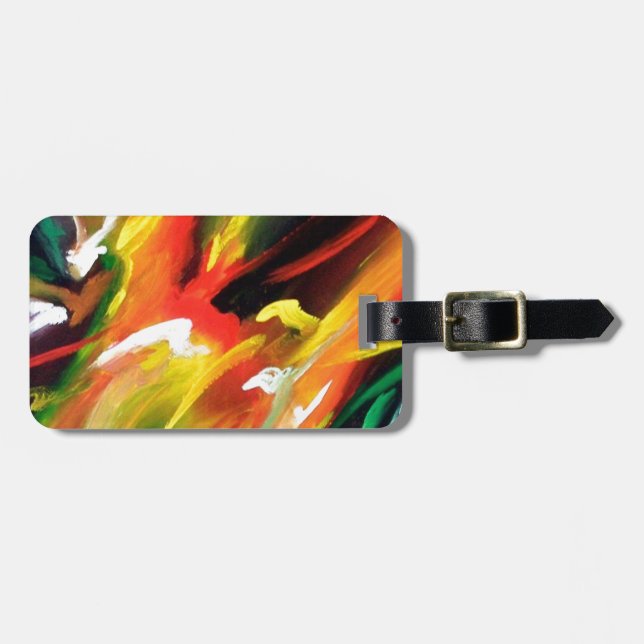 Etiqueta Para Maletas Pintura abstracta de expresionismo (Frente Horizontal)