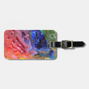 Etiqueta Para Maletas Pintura colorida de la paleta del pintor artista