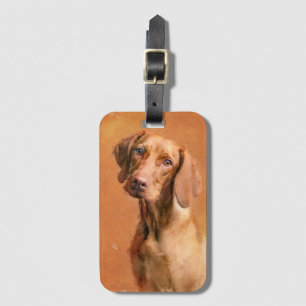Etiqueta Para Maletas Pintura de arte húngara de perro vizsla