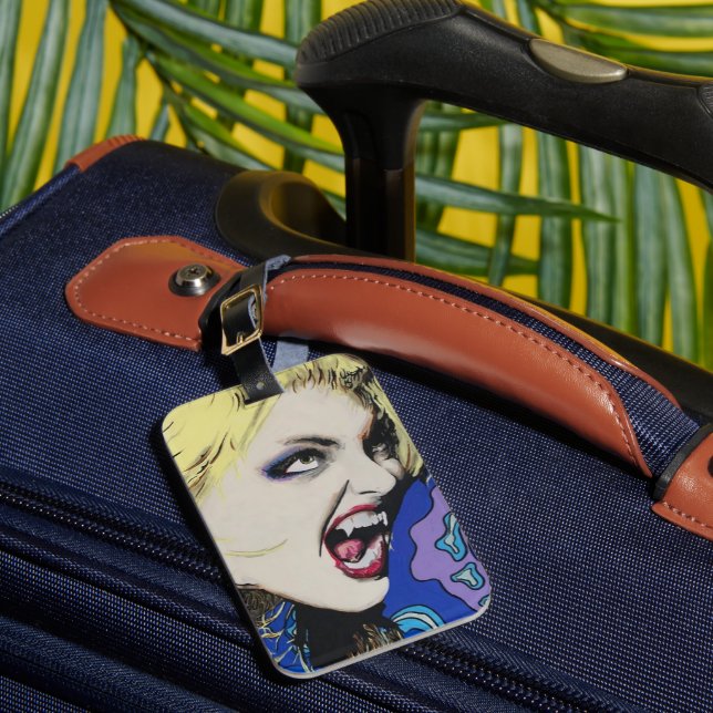 Etiqueta Para Maletas Pintura de ‘Beso duro’ sobre una (Anverso In situ 1)