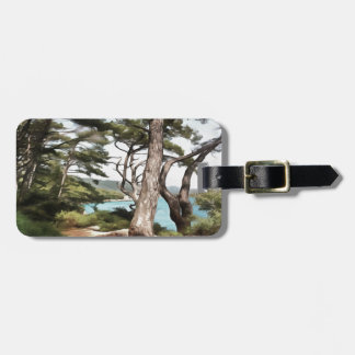 Etiqueta Para Maletas Pintura de bosque de pino de Pinus pinea