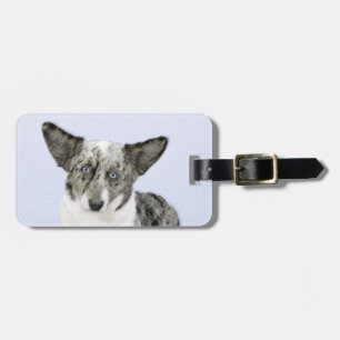 Etiqueta Para Maletas Pintura de Cardigan Welsh Corgi - Arte Perro Origi