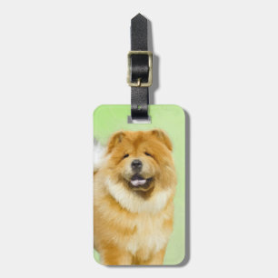 Etiqueta Para Maletas Pintura de Chow Chow - Arte Perro Original.