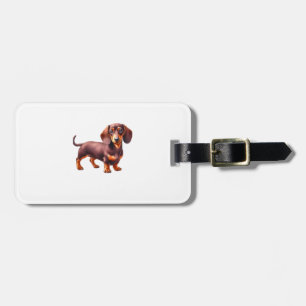 Etiqueta Para Maletas Pintura de Dachshund - Paintin acuarela de perro d