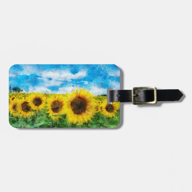 Etiqueta Para Maletas Pintura de girasoles (Frente Horizontal)