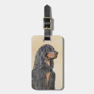 Etiqueta Para Maletas Pintura de Gordon Setter - Arte de Perro Original.