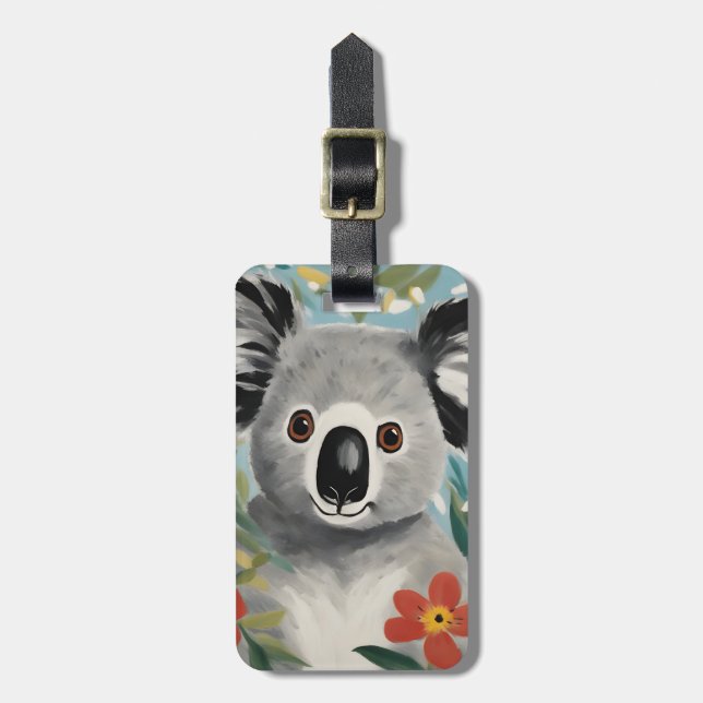 Etiqueta Para Maletas Pintura de Koala (Frente Vertical)