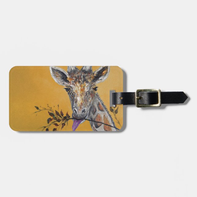 Etiqueta Para Maletas Pintura de la cara de la jirafa (Frente Horizontal)