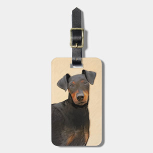 Etiqueta Para Maletas Pintura de Manchester Terrier Arte Animal Original