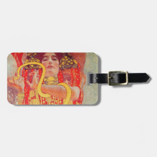 Etiqueta Para Maletas Pintura de mujer roja con serpiente de oro de Gust