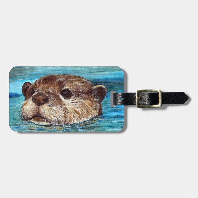 Etiqueta Para Maletas Pintura de Otter River (Frente Horizontal)
