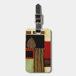 Etiqueta Para Maletas Pintura de panel multicolor con hoja marrón