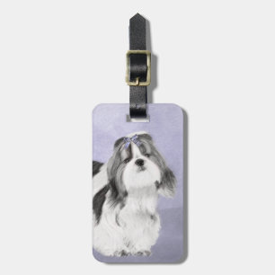 Etiqueta Para Maletas Pintura de Shih Tzu - Arte de Perro Original Lindo