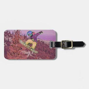 Etiqueta Para Maletas Pintura de Snowboard
