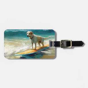 Etiqueta Para Maletas Pintura de surf de Anatolian Shepherd Beach