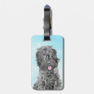 Etiqueta Para Maletas Pintura de Terrier Negro Ruso - Perro Original Cor