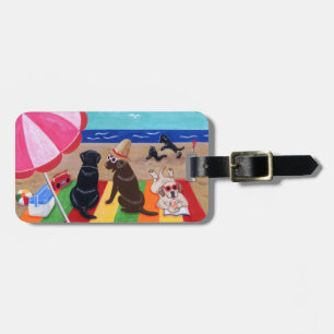 Etiqueta Para Maletas Pintura personalizada de Labradors de la brisa del