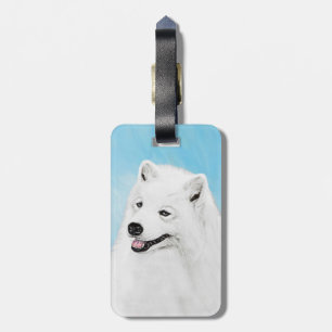 Etiqueta Para Maletas Pintura Samoyed - Arte Perro Original Cuto