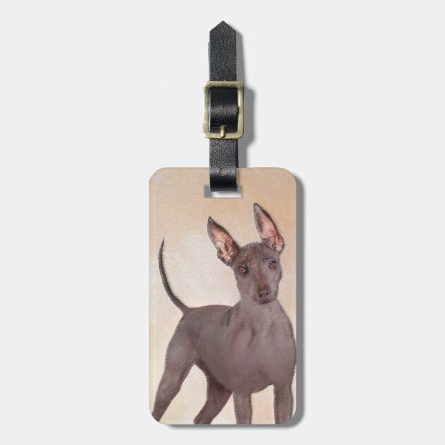 Etiqueta Para Maletas Pintura Xoloitzcuintli - Arte Perro Original Cuto (Frente Vertical)