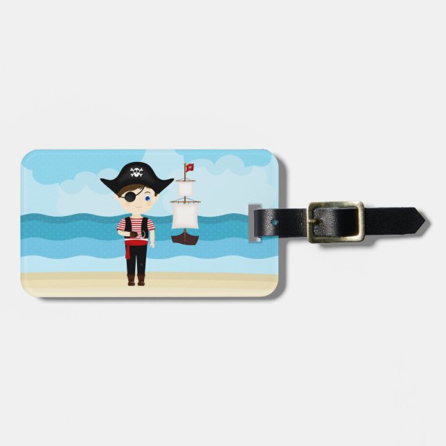 Etiqueta Para Maletas Pirata Boy (Frente Horizontal)