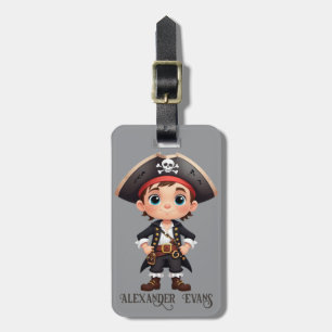 Etiqueta Para Maletas Pirata Niño Bonito Personalizable