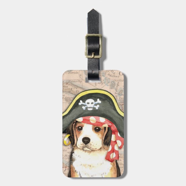 Etiqueta Para Maletas Pirate Gorra Beagle (Frente Vertical)