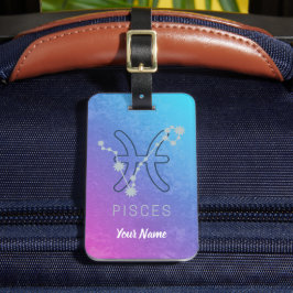 Etiqueta Para Maletas Pisces Estrella Zodiaca Signo Horóscopo Constelaci